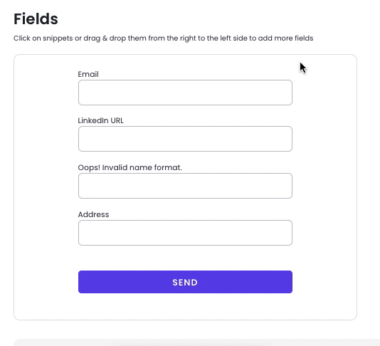 Gif showing how to delete field from the form