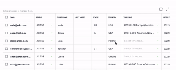 Gif of choosing a timezone manually from a list