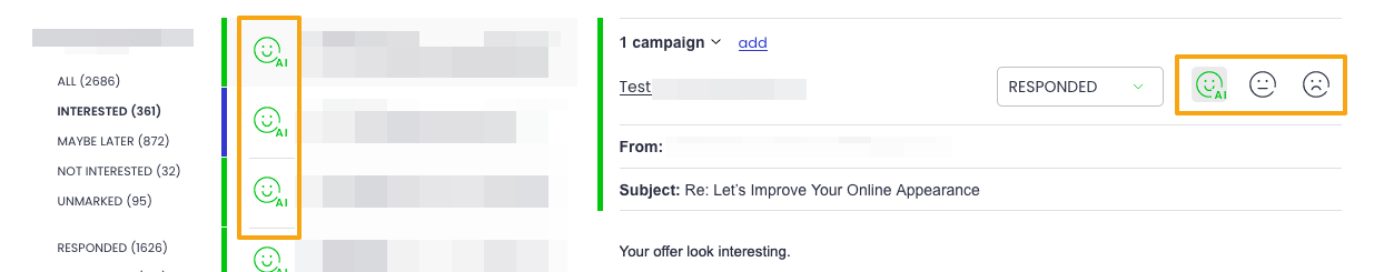 Interest level in Inbox
