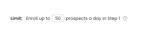 Daily Limit set to 50 prospects in Step 1