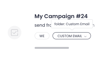 Tag showing the campaign has a custom email