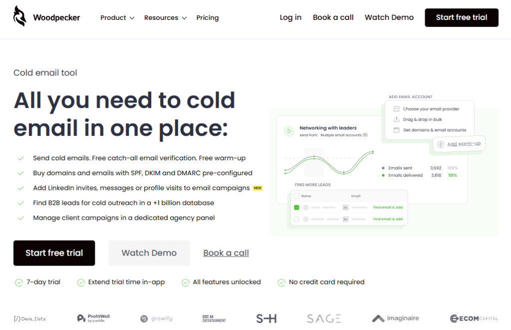 Tools for lead generation for software companies - outreach automation with Woodpecker.