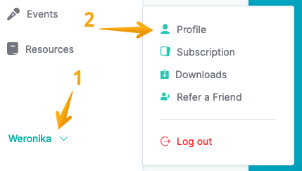 Image showing how to enter Profile settings in UpLead