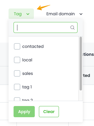 Picture showing where to search for a tag